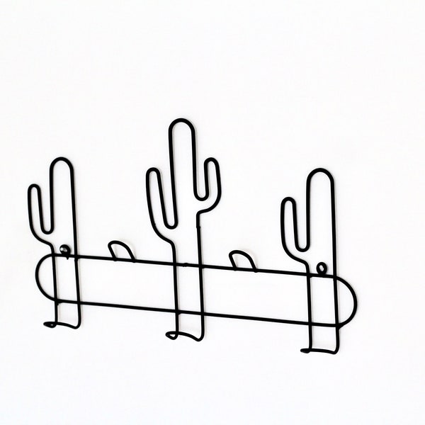 Boho Cactus Black Metal Wall Hooks CLEARANCE SALE 70