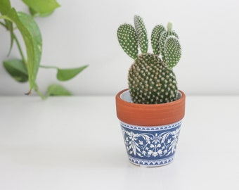 Fleur de Lis Planter Pot with Terracotta Trim CLEARANCE SALE 70