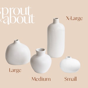 Ceramic Bud Vase for Dried Flowers in Matte White image 3