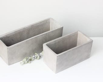 Jardinière rectangulaire en béton et jardinière pour succulentes d'intérieur