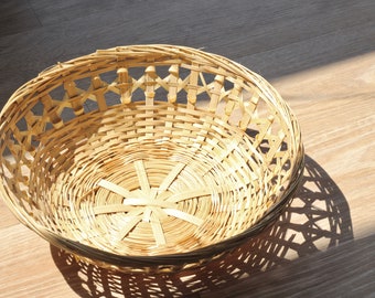 Set of 2 Round Open Bamboo Weave Catchall Basket 10"