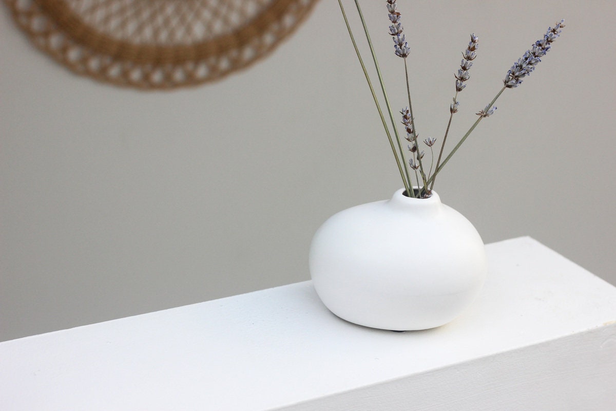 Modern Bud Vases for Dried Flowers in Matte White Etsy Canada