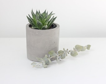 Mini Concrete Cement Cylinder Planter Pot