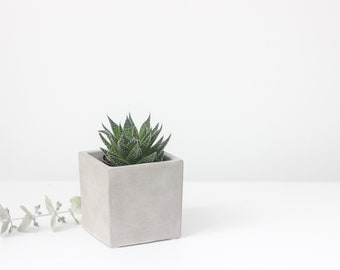 Mini Concrete Cement Square Cube Planter Succulent Pot