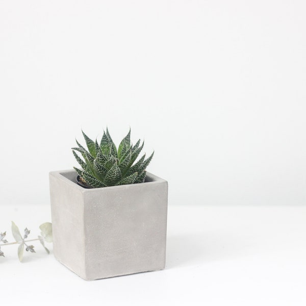 Mini Concrete Cement Square Cube Planter Succulent Pot