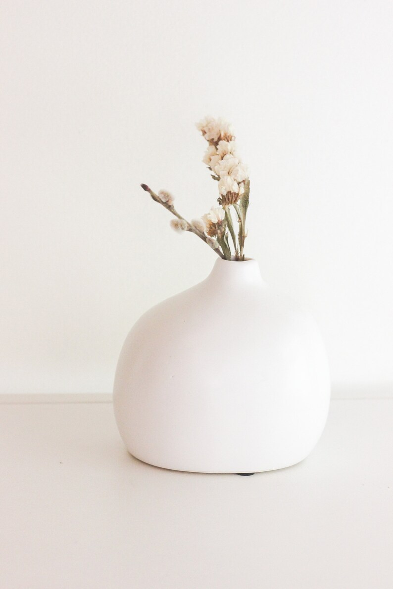 Modern Bud Vases for Dried Flowers in Matte White Etsy