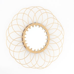 20" Rattan Flower Wall Mirror Boho Wall Hanging CLEARANCE SALE