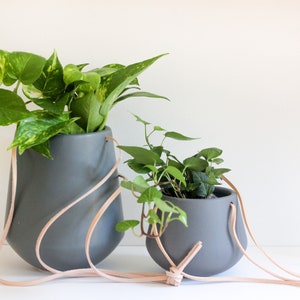 Modern Grey Hanging Ceramic Planter Pot