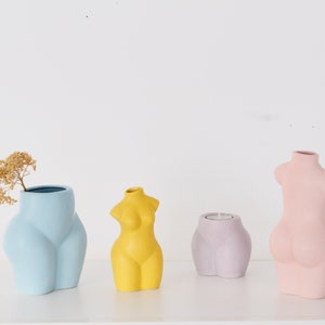 Danish Pastel Sculptural Female Body Figure Bud Vase and Tealight Holder CLEARANCE SALE