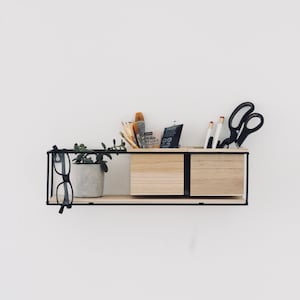 Wall Storage Shelf and Planter, Office and Kitchen Organization