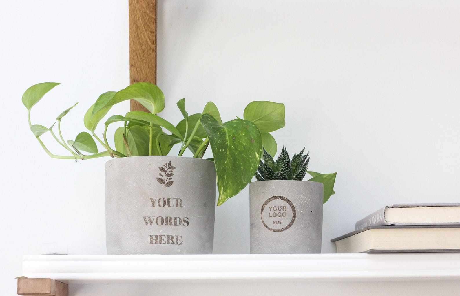 Custom Engraved Concrete Planter Pot