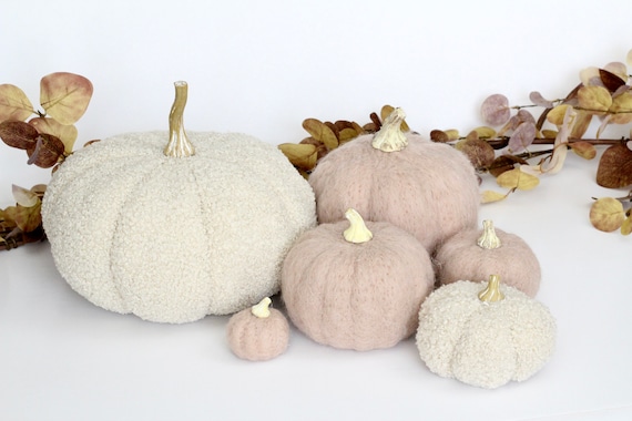 Needle Felt Pumpkin Neutral Fall Decor CLEARANCE SALE