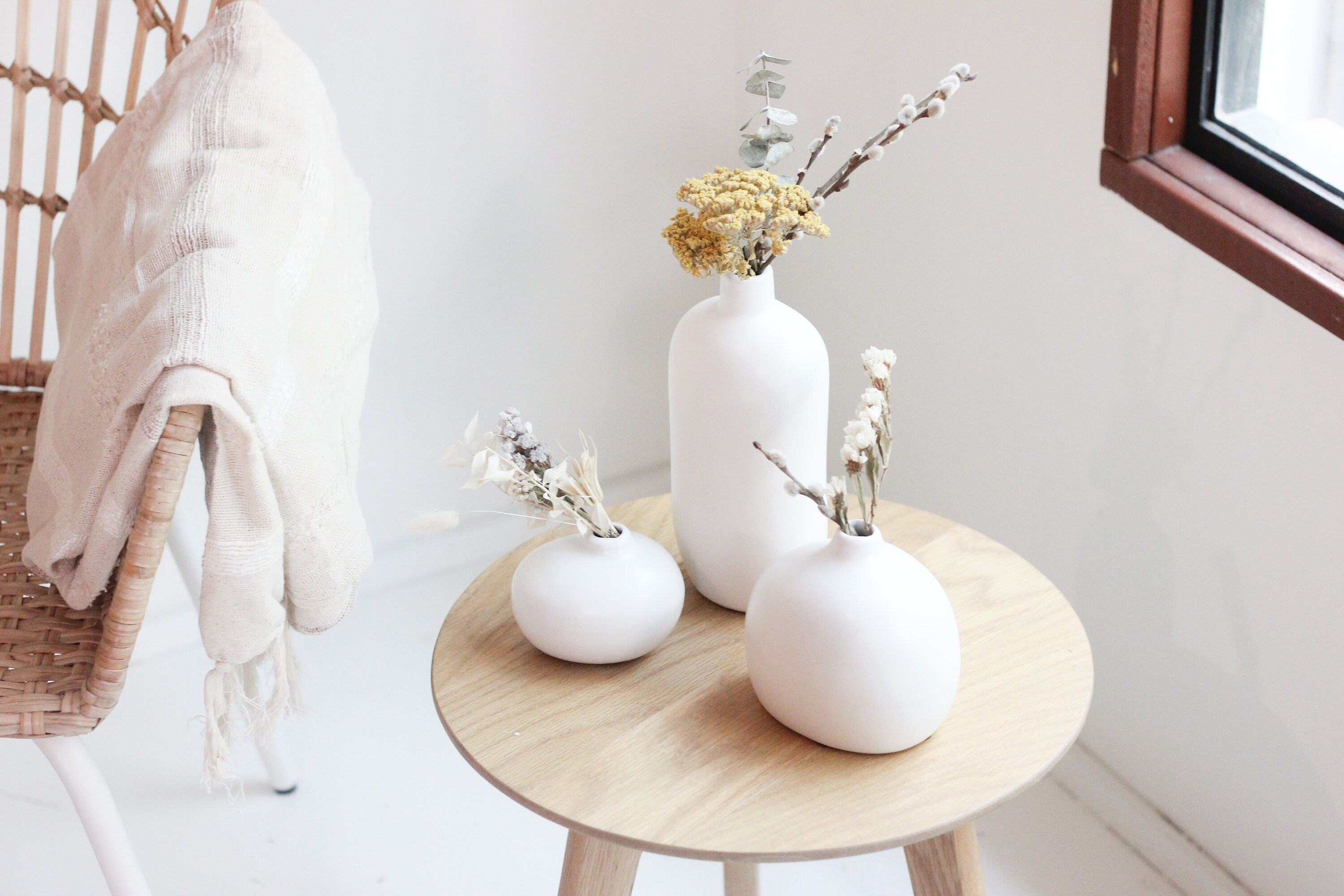 Modern Bud Vases for Dried Flowers in Matte White Etsy Canada