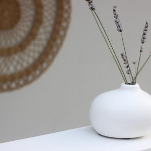 Ceramic Bud Vase for Dried Flowers in Matte White