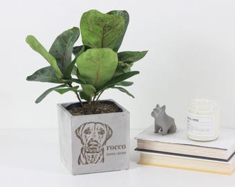 Dogs and Pets Gift Personalized | Engraved Custom Cube Planter Pot