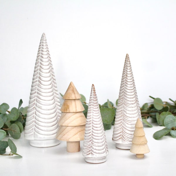 Elegant Ceramic Christmas Tree Decor | Nordic Christmas Mantel Decor