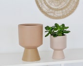 MOVING SALE Large Two-Tone Pedestal Planters