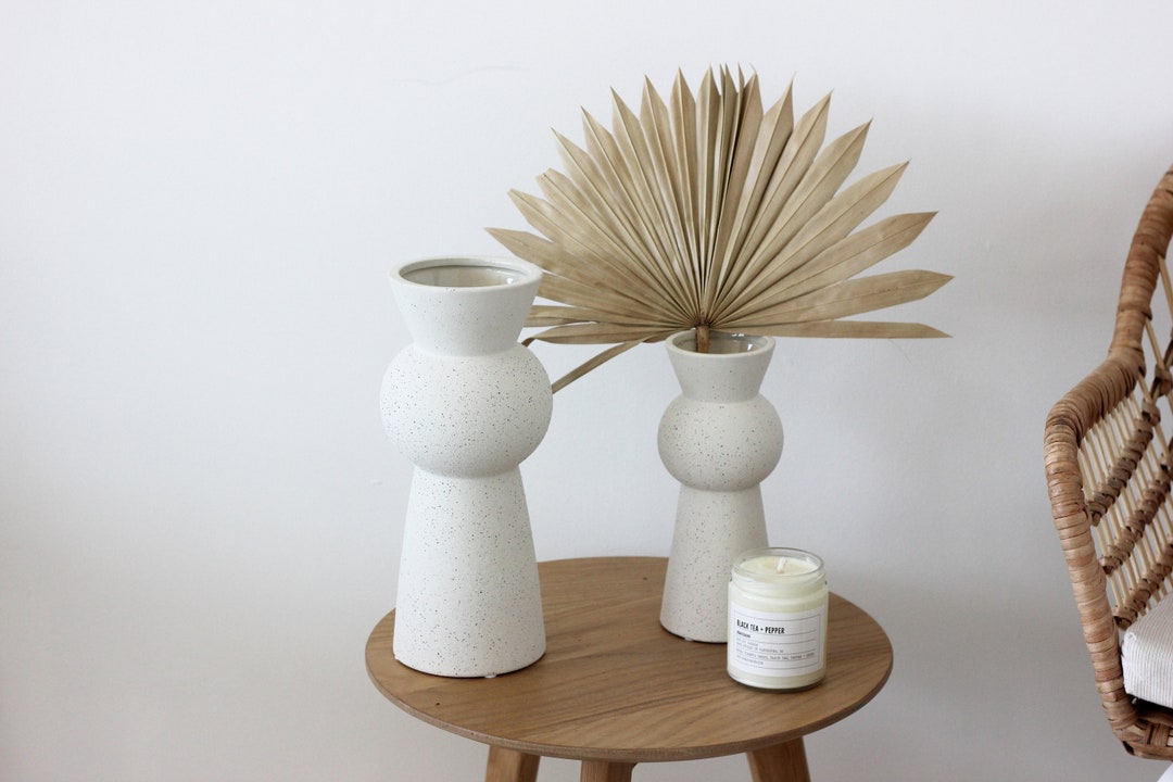 Minimalist White Speckle Textured Ceramic Vase CLEARANCE SALE - Etsy