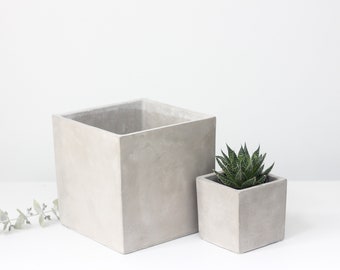 Concrete Cement Square Cube Planter Pot