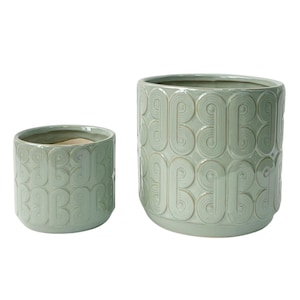 Retro Design Sage Green Reactive Glaze Planter Pot
