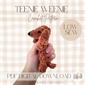 Weiner Dog Crochet Pattern: Low Sew Plush Toy (PDF Pattern)