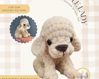 Cocker Spaniel Crochet Pattern: Low Sew Plush Dog Amigurumi (PDF Pattern)
