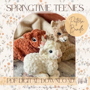 Crochet Farm Animals Amigurumi Pattern: Calf, Lamb, Llama (PDF Pattern)