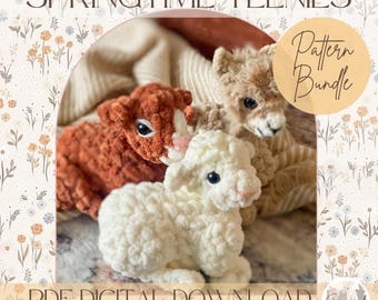 Crochet Farm Animals Amigurumi Pattern: Calf, Lamb, Llama (PDF Pattern)