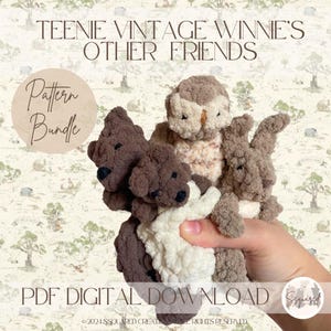 TEENIE VINTAGE Winnie&#39;s Other Friends - Crochet Snuggler Pattern Bundle