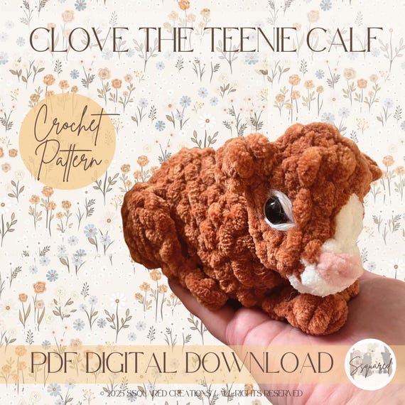 Clove the Calf Crochet Pattern: Plush Amigurumi Cow (PDF Pattern)