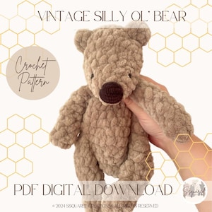 Vintage Crochet Bear Pattern: Amigurumi Snuggler Style (PDF Pattern)