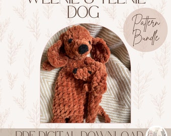 WEENIE & TEENIE DOG - Crochet Snuggler Pattern Bundle