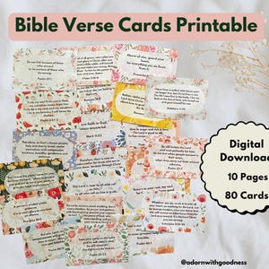 Cartões com Versículos Bíblicos | 80 Lindos Cartões com Versículos Bíblicos Cristãos e Encorajadores | Cartões com Versículos para Memorizar | Cartões com Escrituras para Imprimir