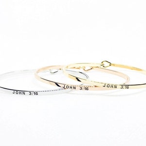 Schmücken Mit seiner Liebe Armband Gold Armreif John 3:16 Armband Dünne Manschette Frau Skinny Armreif Frau Liebe Armband Silber