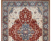 Tribal 9x12 Ft Persian Heriz Rug - Hand Knotted Rug Wool Rug - Medallion Area Rug - Dining Room Rug - Living Room Rug - Bedroom Rug
