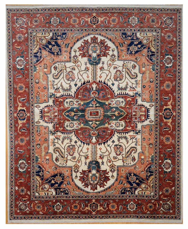 Tribal 8x10 Ft Persian Design Area Rug Oriental Boho Rug Etsy