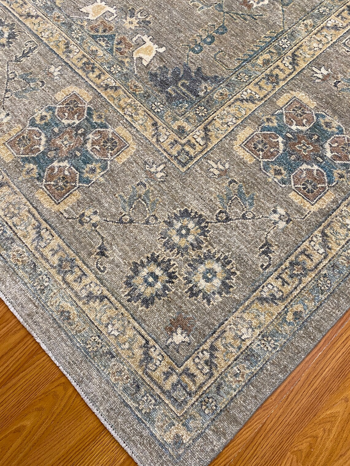 Gray 10x14 Area Rug Hand Knotted Tribal Afghan Rug Big Etsy