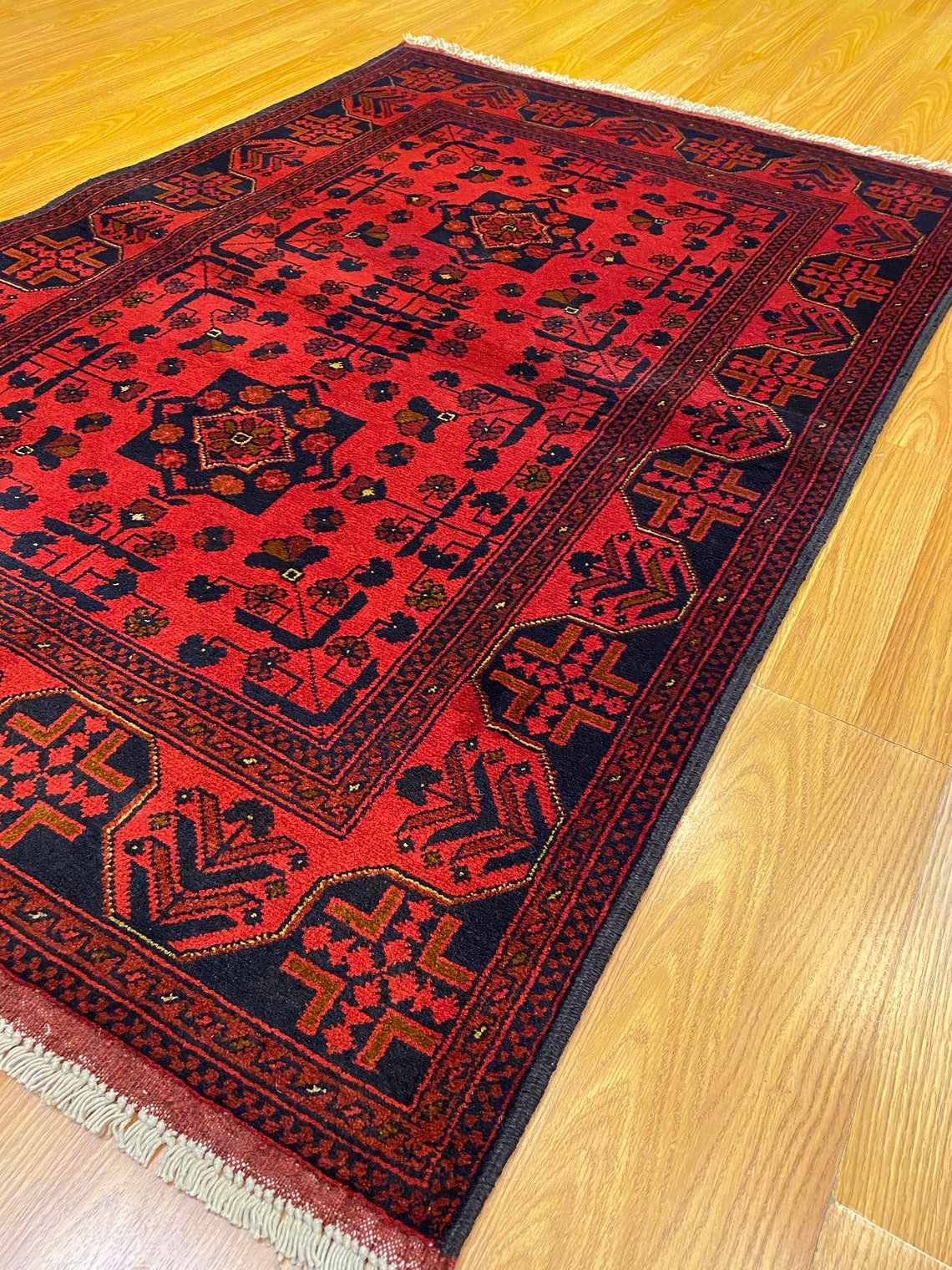 3x5 Hand Knotted Turkmen Rug Small Area Rug Kitchen Rug Etsy