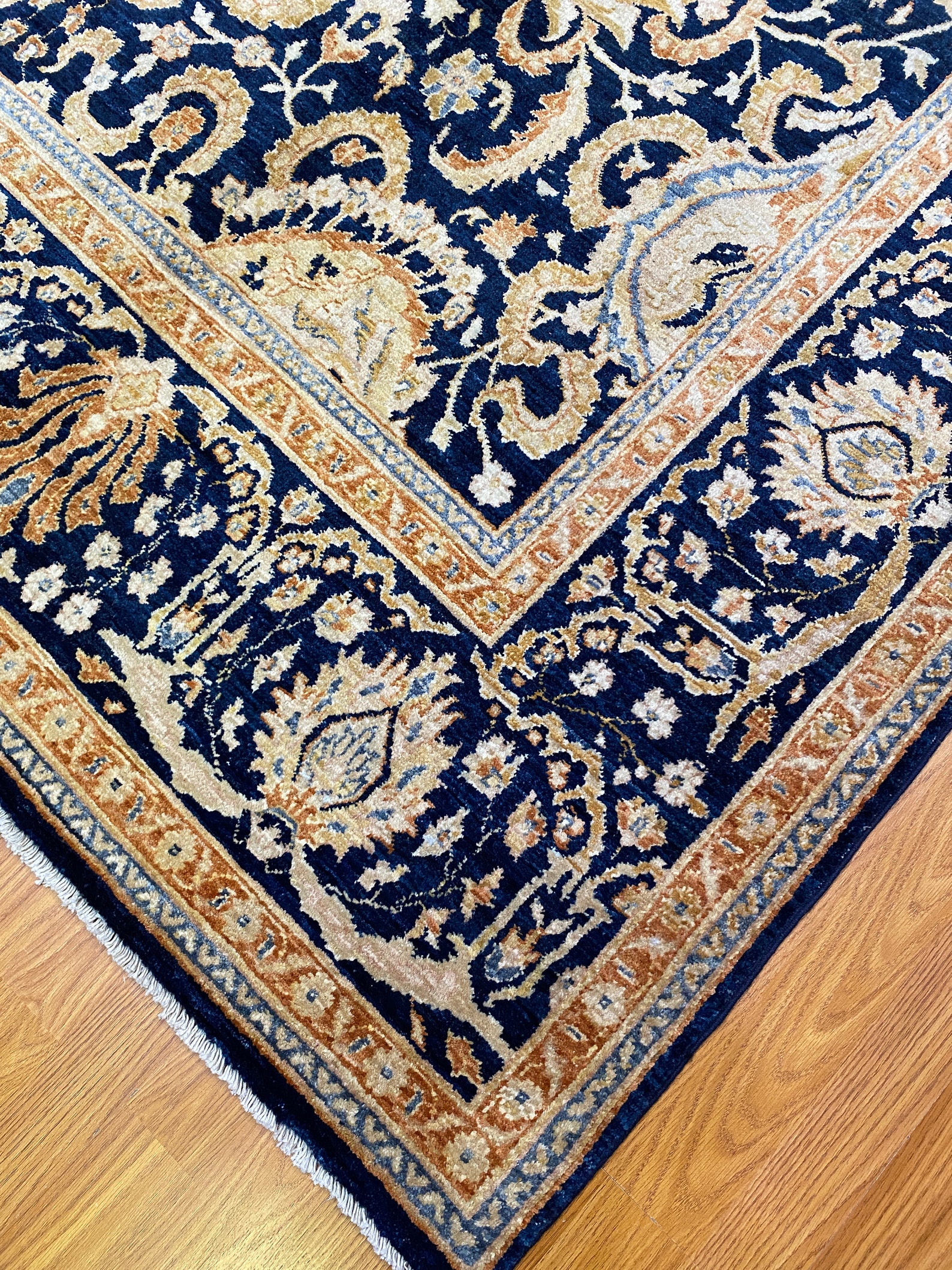 Navy Blue & Gold 6'6x9'7 Ft Tribal Persian Rug Hand Etsy