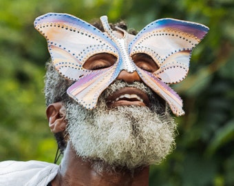 Rainbow Butterfly Handmade Leather Mask for Masquerade / Halloween / Cosplay Masks