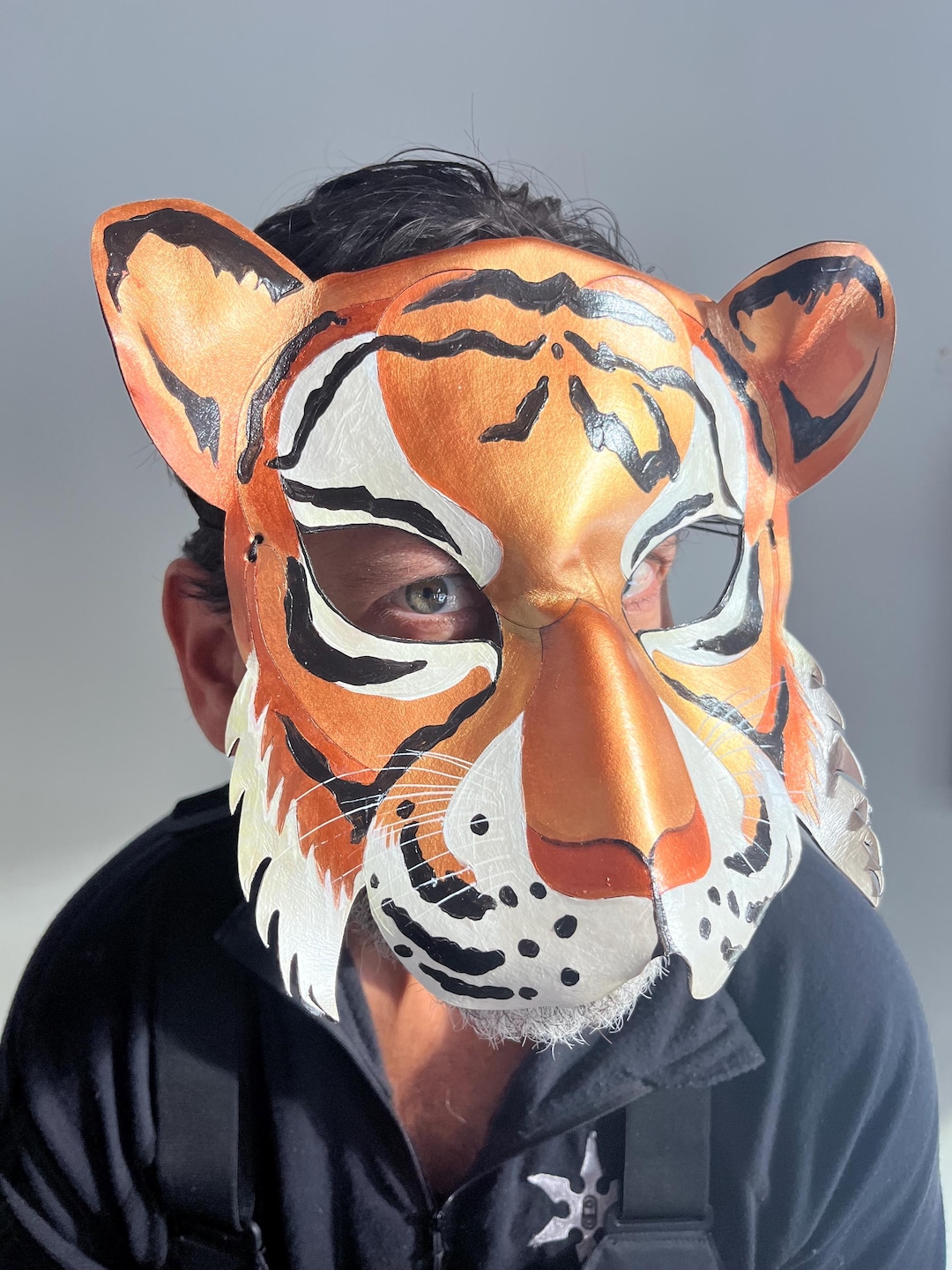 Handmade Leather Tiger Mask – Animal Spirit Masquerade & Fantasy ...