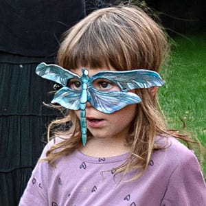 Dragonfly Fairy Mask | Handmade Leather Mask | Masquerade Mask | Woodland Mask | Halloween Costume | Renaissance Faire | Cosplay Faerie