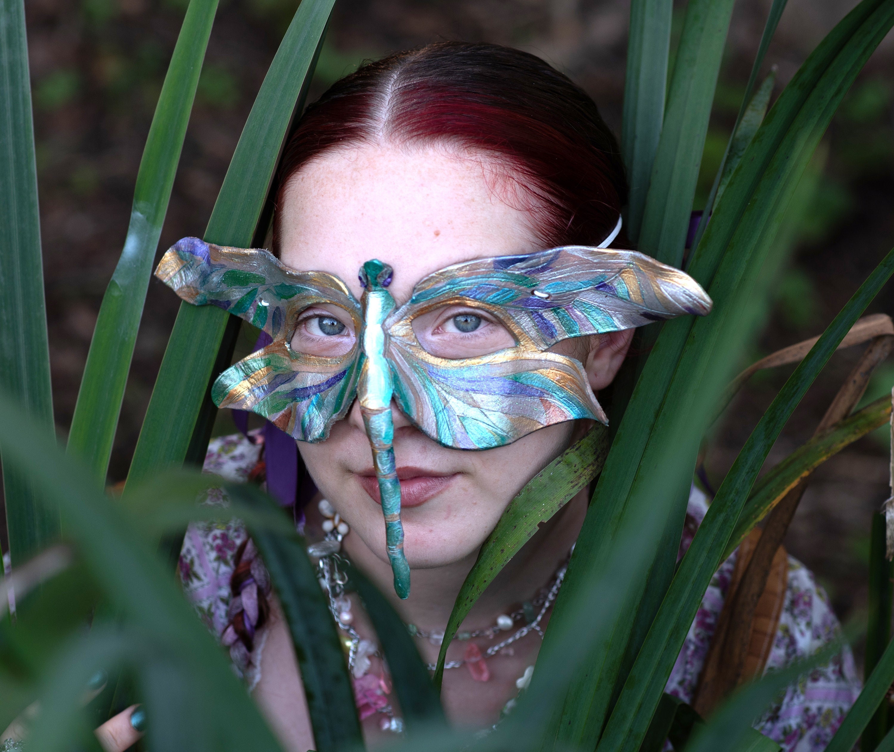 Dragonfly Mask Handmade Leather Masks for Masquerade / Halloween / Cosplay