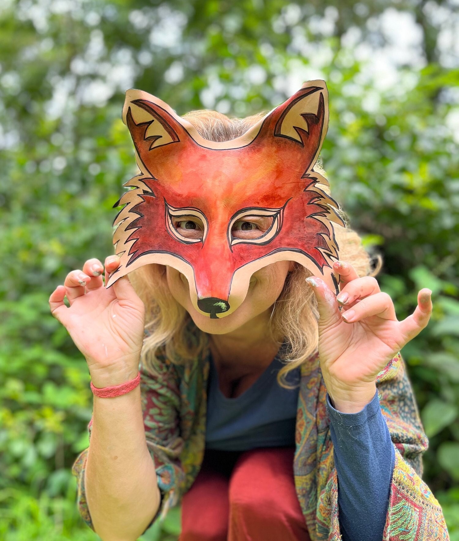 Fox Mask Handmade Leather Masks for Masquerade / Halloween