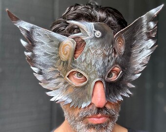Spirit Crow Handmade Leather Mask for Masquerade / Halloween / Cosplay Masks