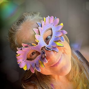 Flower Fairy Leather Mask – Fantasy Masquerade Mask for Faerie Festivals, Halloween, Renaissance Faire, LARP, Cosplay, Costume Events