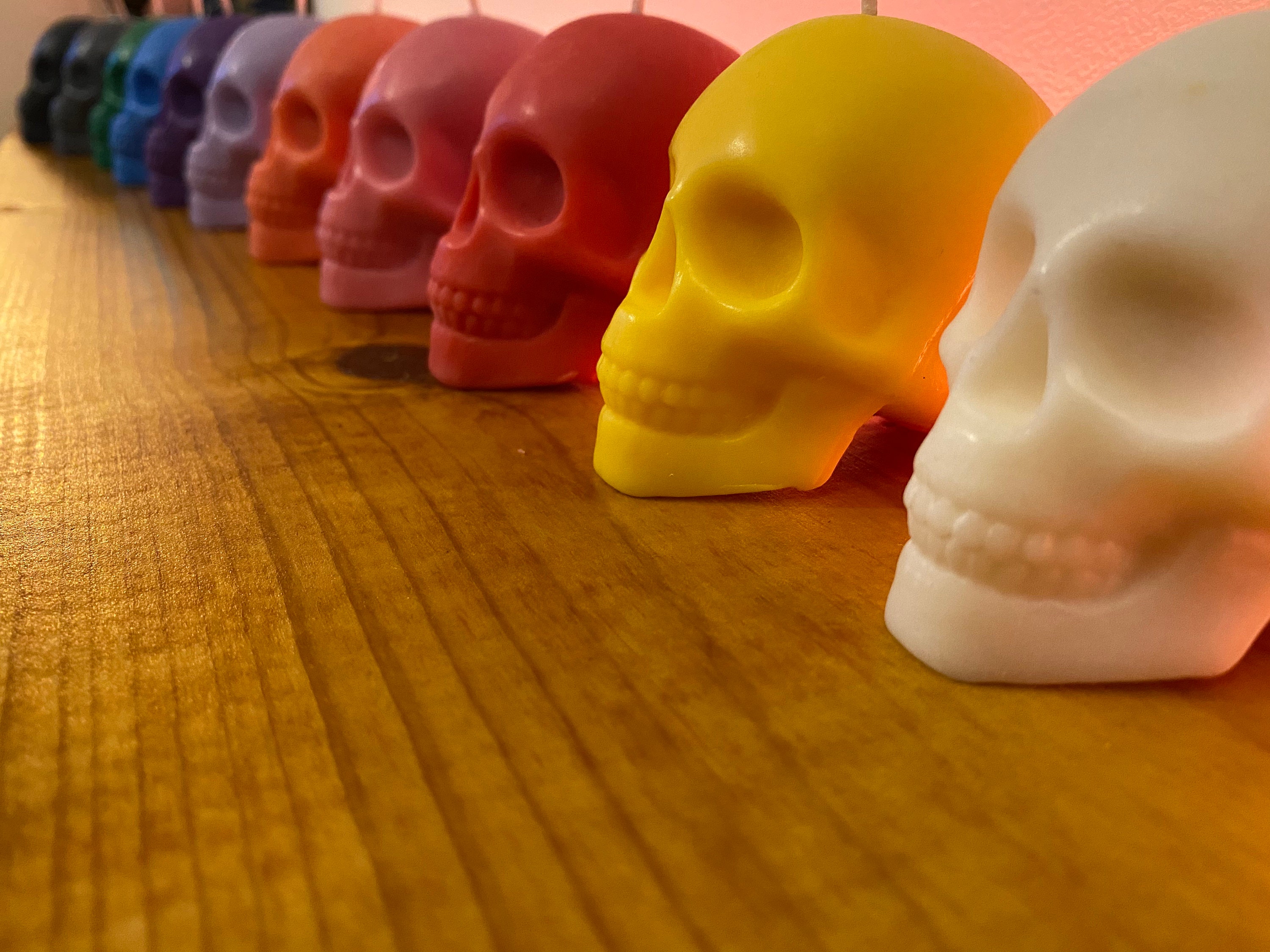 Beautiful skull candle custom mixed colours 100 soy wax Etsy