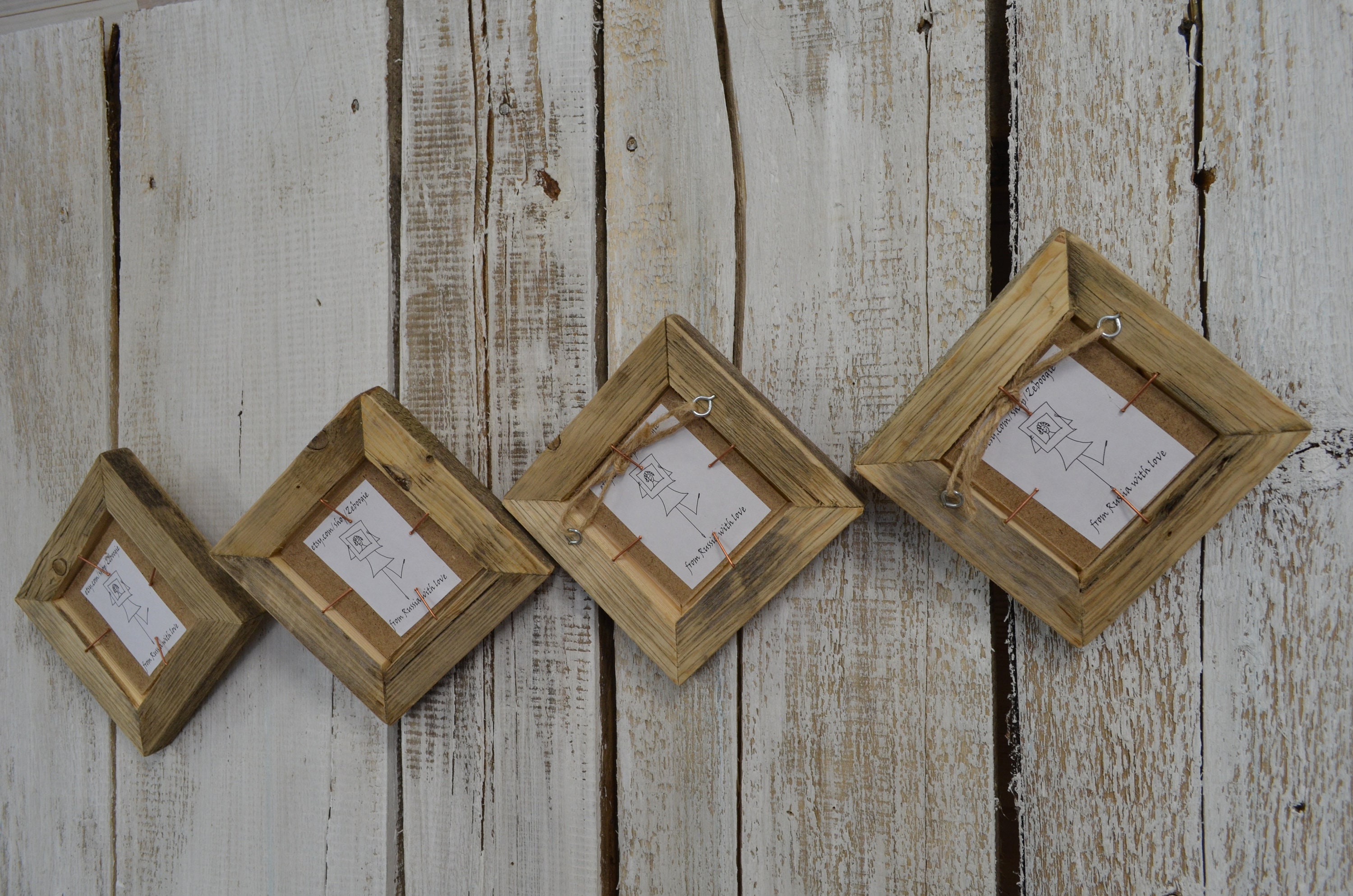 Small frames made of salvaged pine wood for picture frame set Etsy