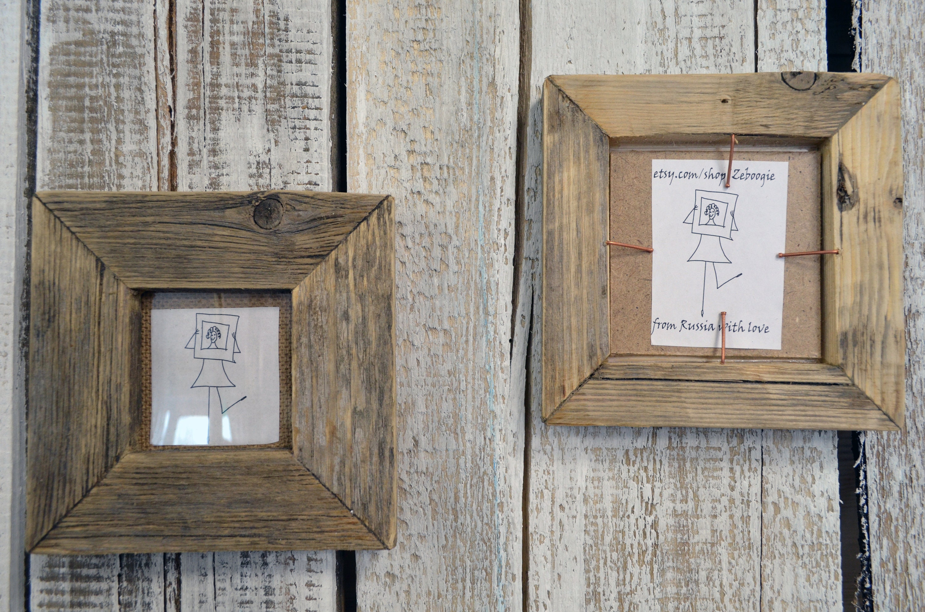 Small frames made of salvaged pine wood for picture frame set Etsy