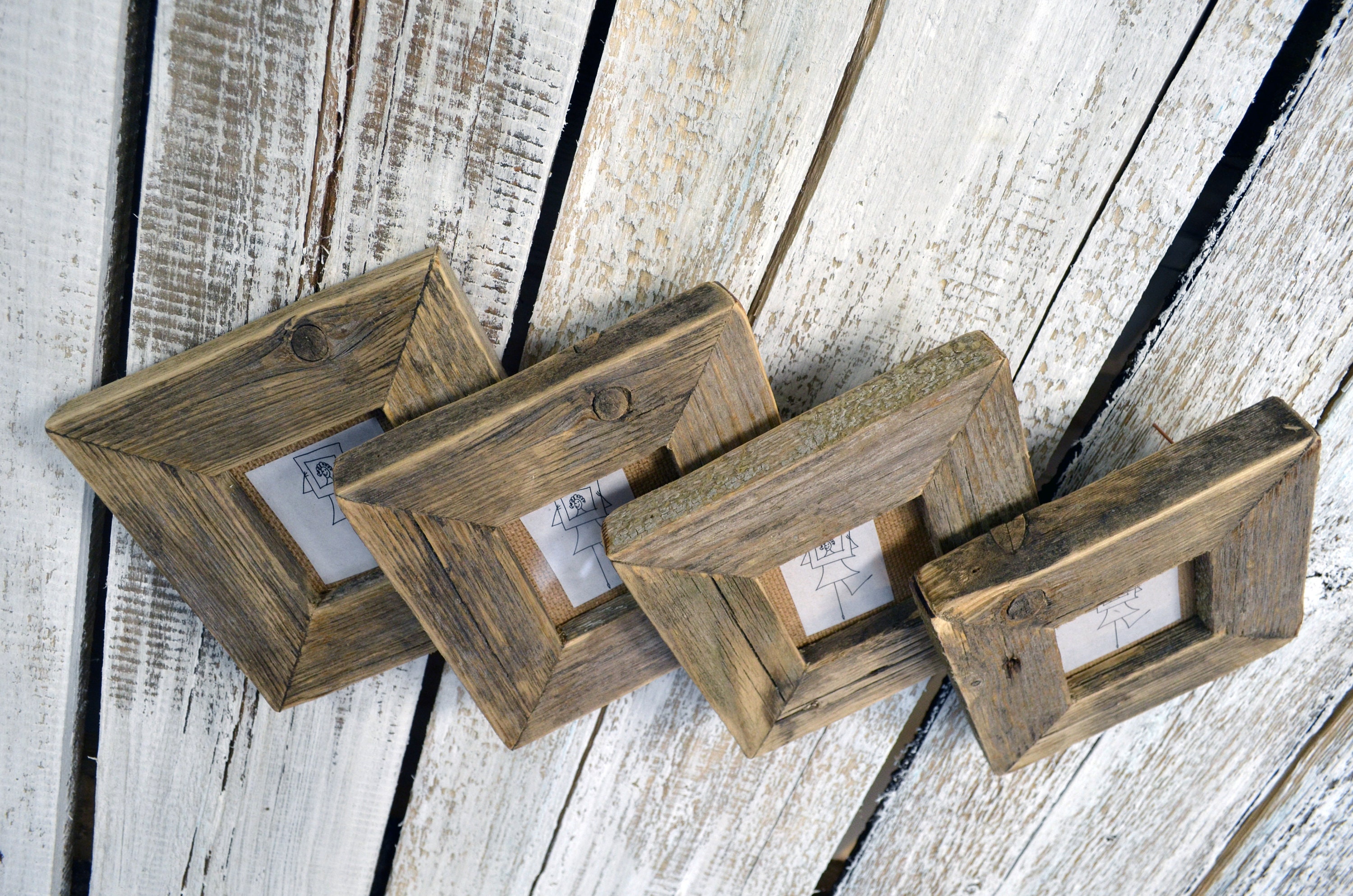 Small frames made of salvaged pine wood for picture frame set Etsy